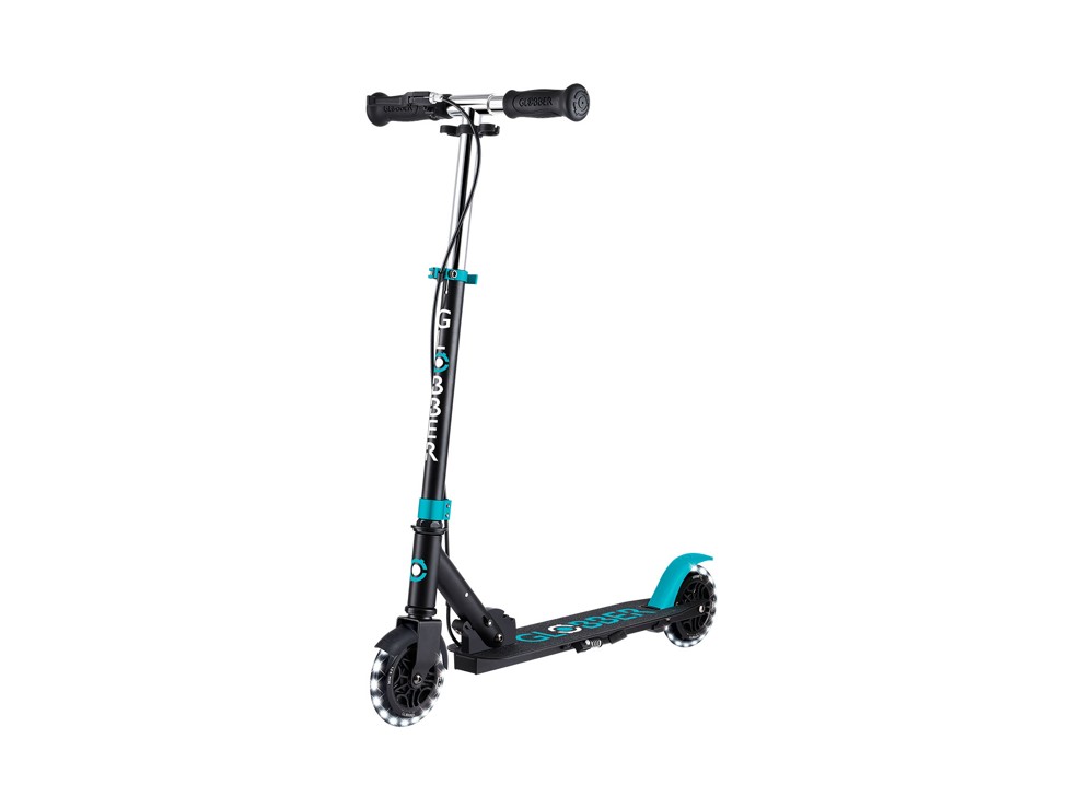 Trottinette Flow Element Junior Lights noir bleu teal Globber 1