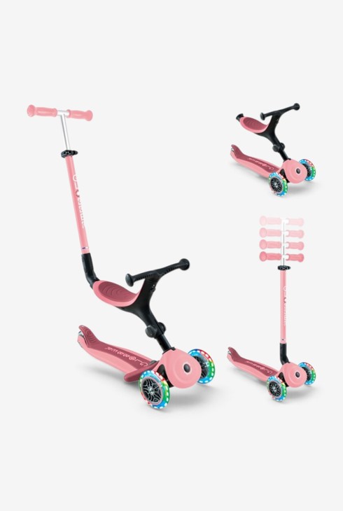 Trottinette évolutive Go Up Active Lights rose pastel Globber 1
