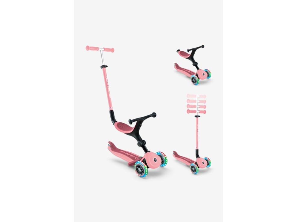 Globber Pastel Pink Go Up Active Lights Scalable Scooter 1