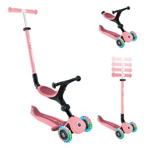 Trottinette évolutive Go Up Active Lights rose pastel Globber 1