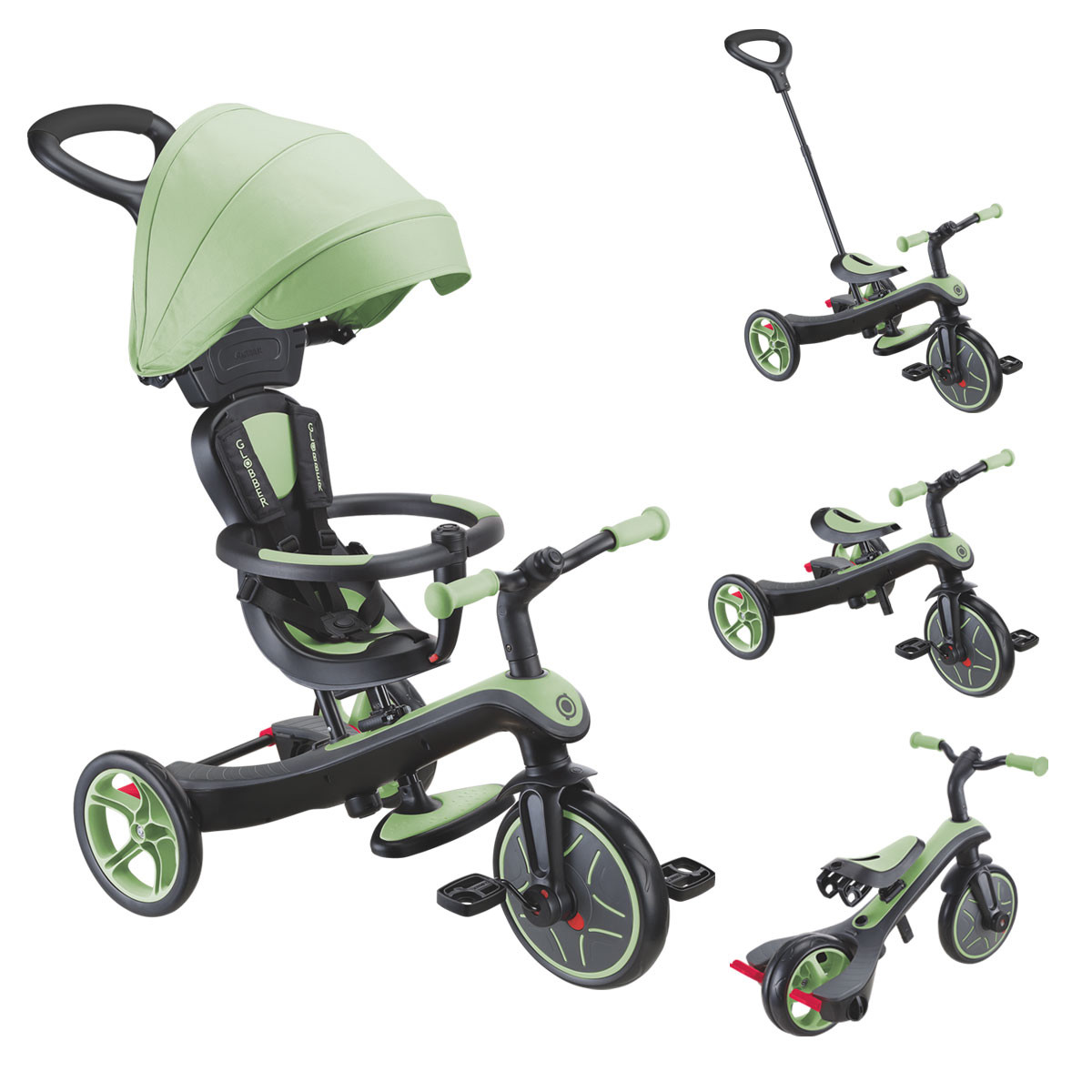 Tricycle Explorer évolutive en Vert sauge Globber Oxybul éveil