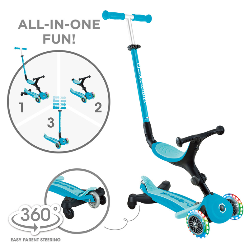 Globber - Trottinette Go Up Active 360 Light bleu Aqua Globber