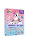 Livre Album Animaux Kawaii, méthode de dessin et coloriages, pochette 5 feutres pailletés et 1 crayon à papier 1
