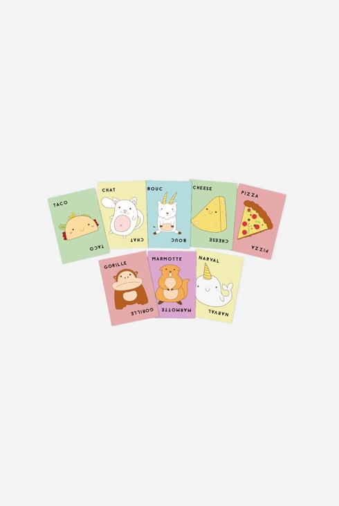 Jeu de cartes Taco Chat Bouc Cheese Pizza Blue Orange