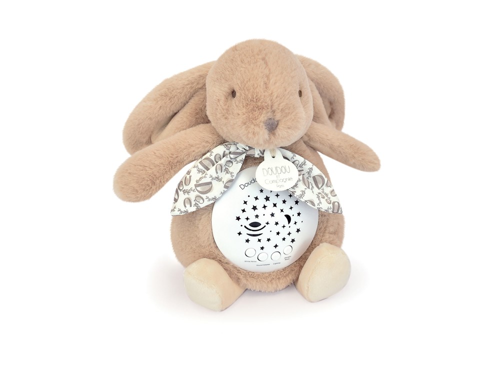Veilleuse Lapin musicale et à projection d'étoiles Beige Doudou & Compagnie 1