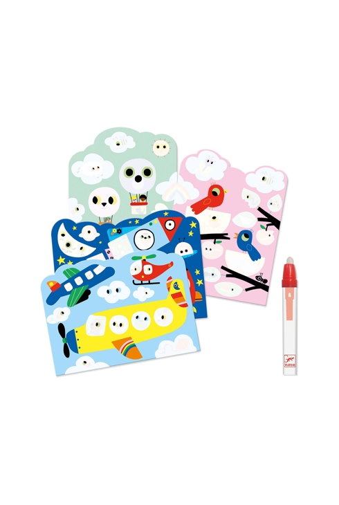 Pochette de coloriage à l’eau Caché dans le ciel Djeco 2