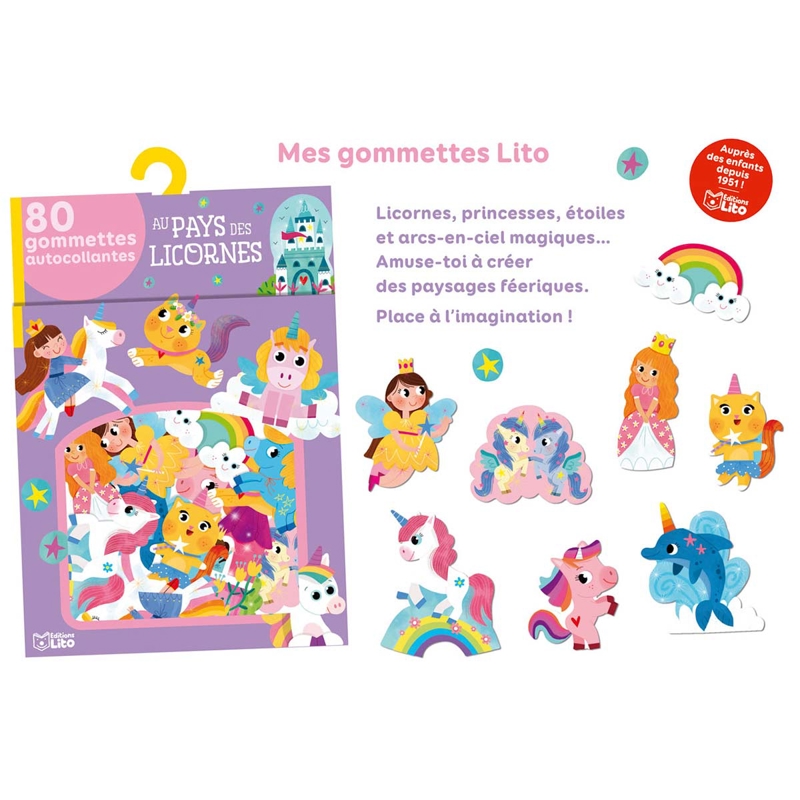 Lito - Livre Gommettes au pays des licornes