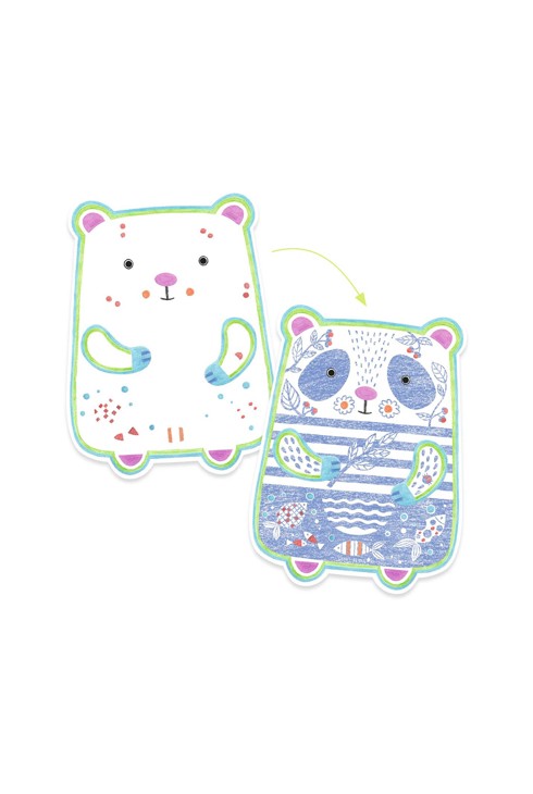 Pochette de coloriages à révéler animaux sauvages Djeco 2