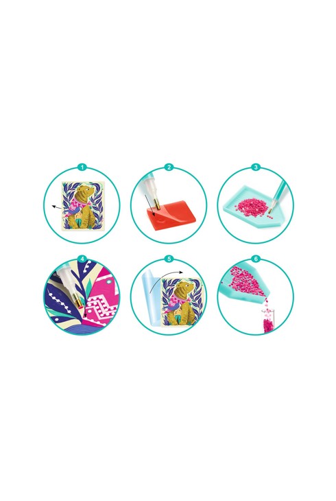 4 cartes à décorer de diamant Legends Djeco