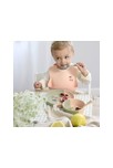Bavoir en silicone av. poche Happy Fruits Cerise, rose LÄSSIG 2