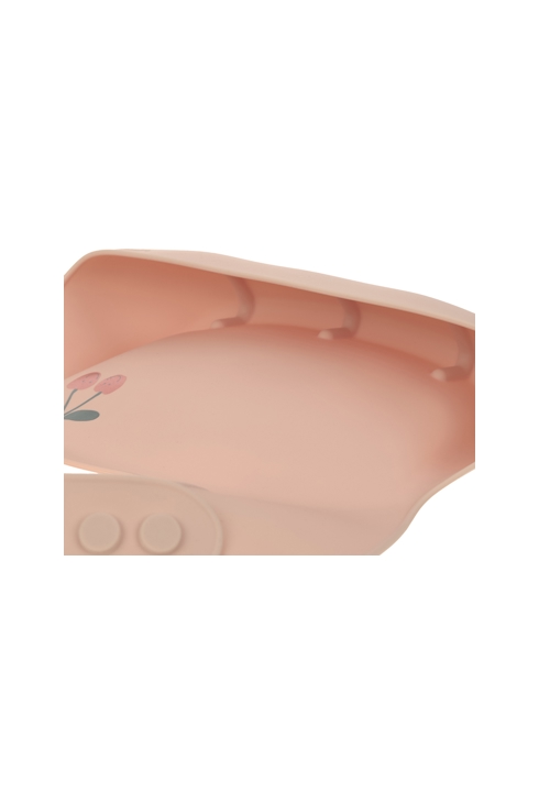 Bavoir en silicone av. poche Happy Fruits Cerise, rose LÄSSIG