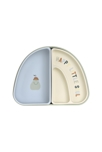 LÄSSIG Set de vaisselle en silicone 3 pcs Citron Happy Fruits, Bleu, kaki clair, écru 3