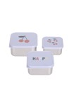 Lot de 3 boîtes à goûter inox Happy Fruits Cerise, lilas LÄSSIG 1