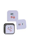 Lot de 3 boîtes à goûter inox Happy Fruits Cerise, lilas LÄSSIG 3