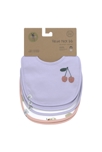 Lot de 5 bavoirs coton (bio) Happy Fruits Cerise, Lilas/Pêche LÄSSIG 2