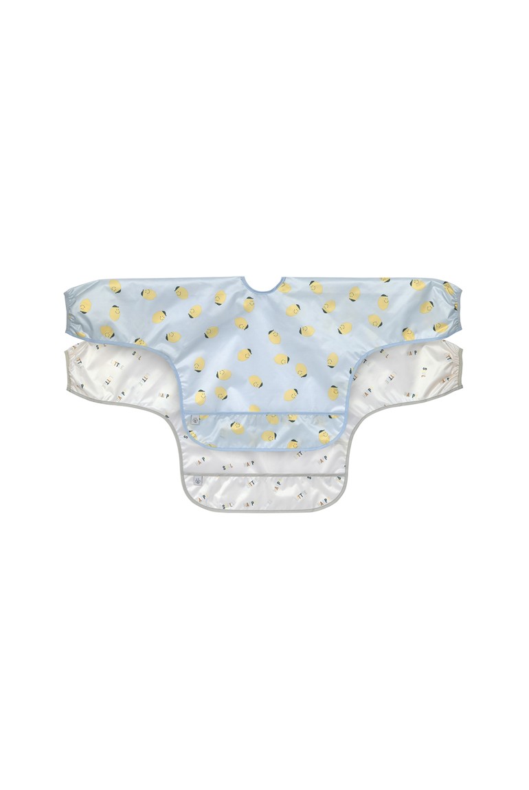 Lot de 2 bavoirs manches longues Happy Fruits, bleu LÄSSIG 1