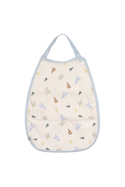 Bavoir Medium Drop av. poche Happy Fruits bleu LÄSSIG 1