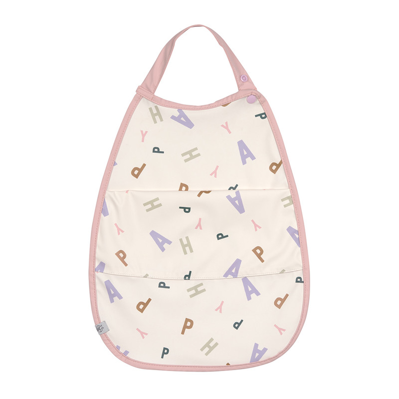 Lässig - Bavoir Medium Drop av. poche Happy Fruits pêche LÄSSIG - De 6 mois à 2 ans