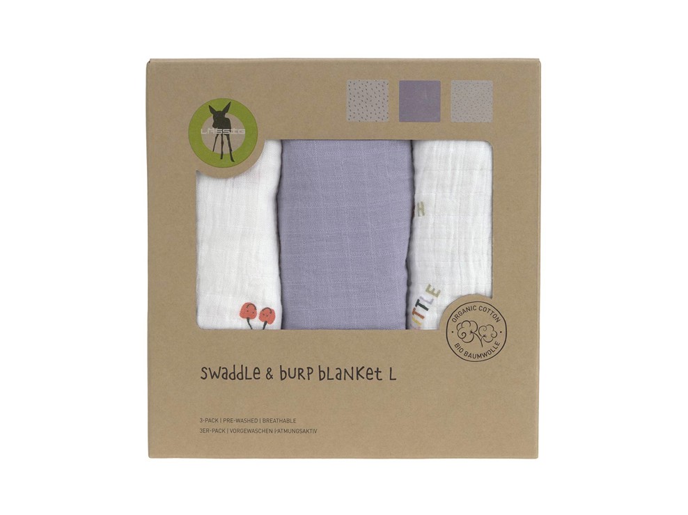 Lange mousseline GOTS L Happy Fruits Cerise, lilas LÄSSIG 1