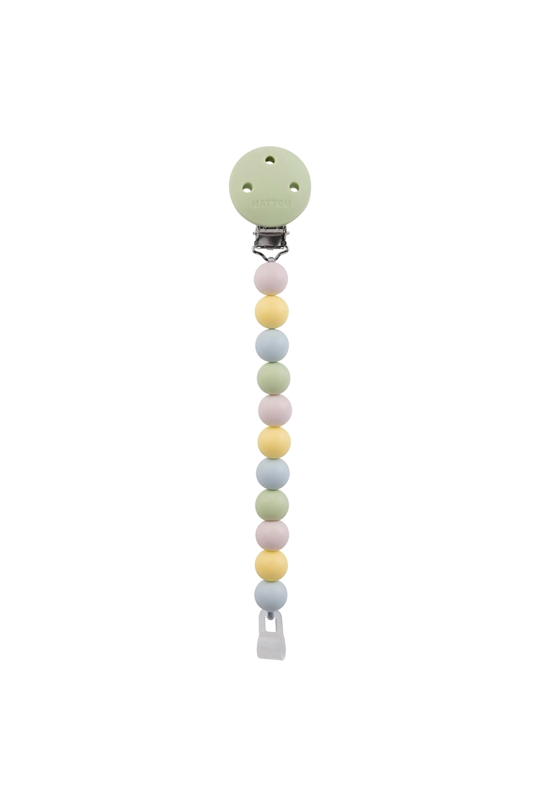 Attache tétine multi couleurs vert Nattou 1