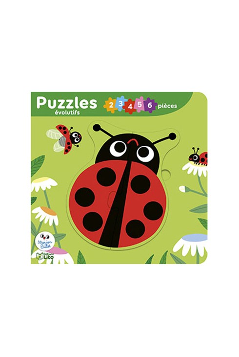 Livre 5 puzzles évolutifs, animaux du jardin 1