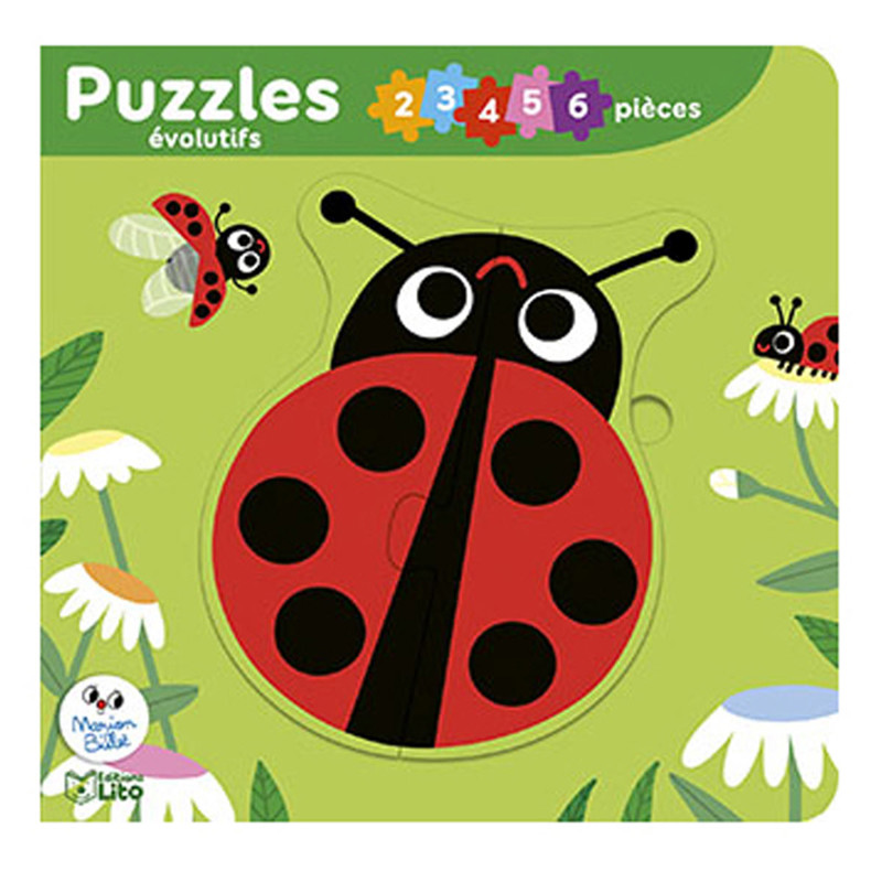 Lito - Livre 5 puzzles évolutifs, animaux du jardin - De 2 ans à 5 ans