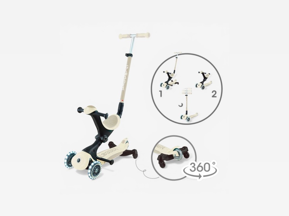 Trottinette évolutive go up deluxe lights ecologic 360 coconut, Globber 1