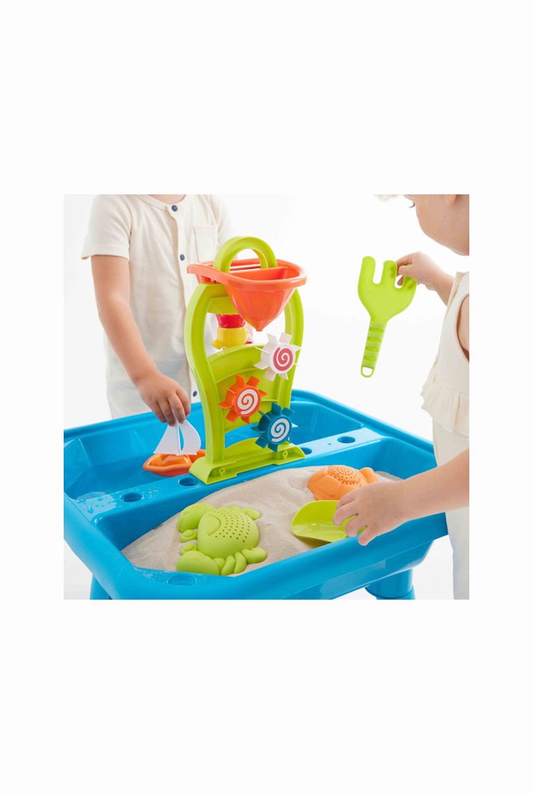 Table de Pique-Nique Enfant avec Bac à Sable et Eau en Bois Gris AXI