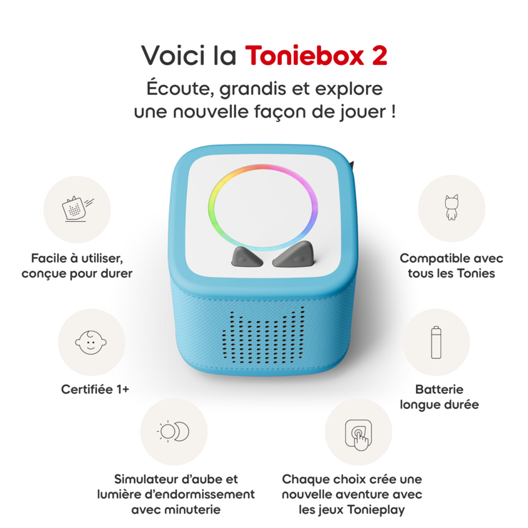 Mon premier coffret Toniebox 2 bleu ciel, Disney (Stitch + Le Roi Lion) 2