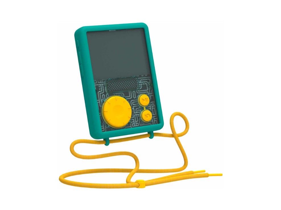 FLAM, baladeur interactif avec sa coque de protection verte 2