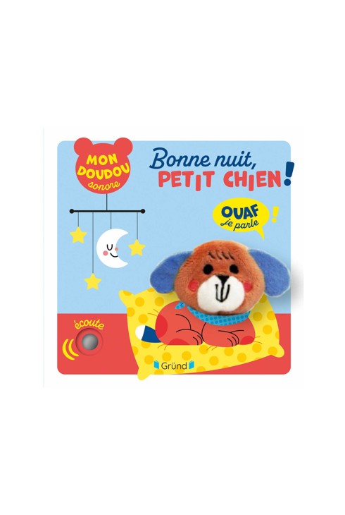 Livre marionnette sonore et berceuse Bonne nuit petit chien 1
