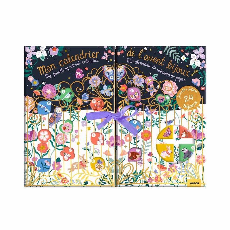 Auzou - Coffret Calendrier de l'avent bijoux : 24 bijoux - De 6 ans à 10 ans