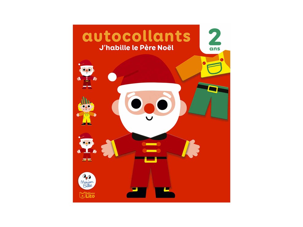 Livre autocollant, j'habille le Père Noël 1