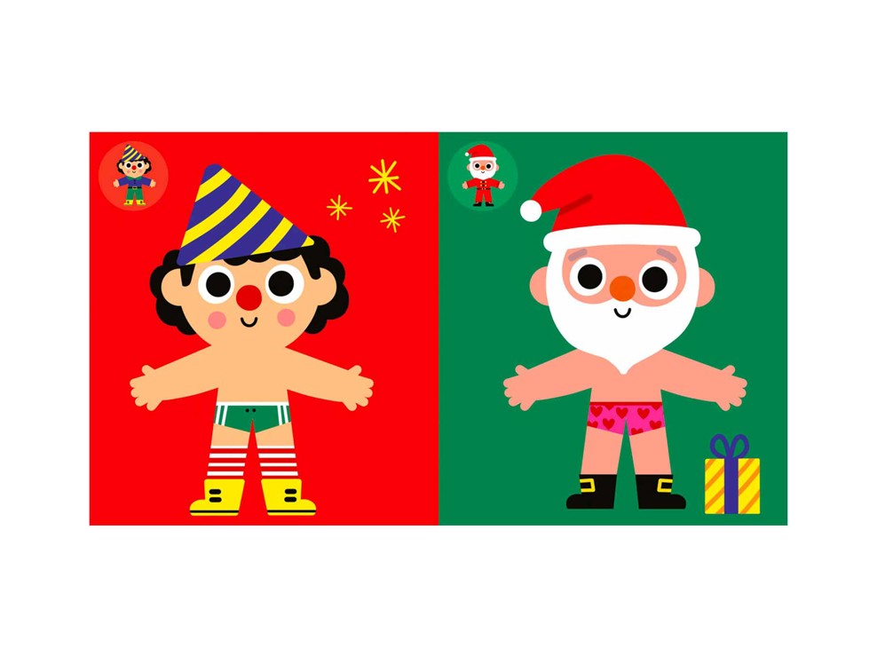 Livre autocollant, j'habille le Père Noël 2