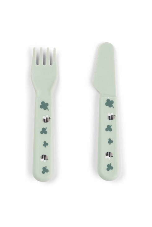 Set repas 4 pièces assiette compartimentée, gobelet, couverts