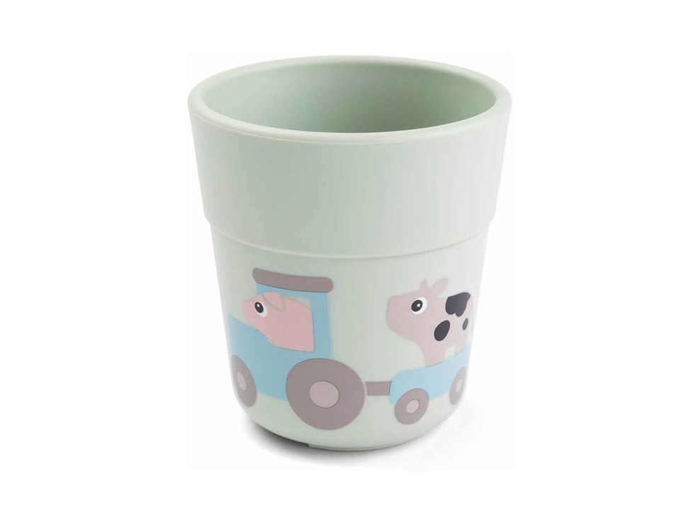 Set repas 4 pièces assiette compartimentée, gobelet, couverts 2