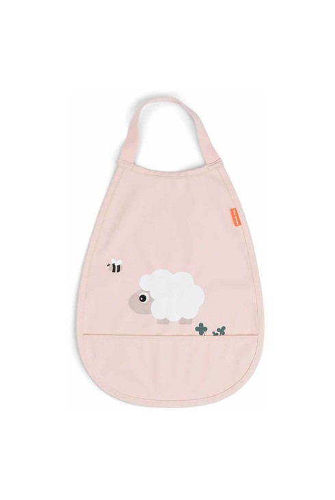 Grand bavoir imperméable à élastique rose 1