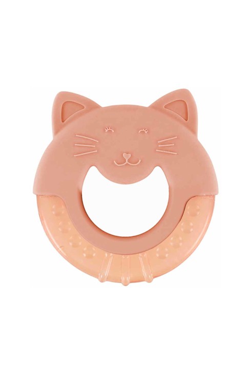 Hochet de dentition réfrigérant chat rose 1