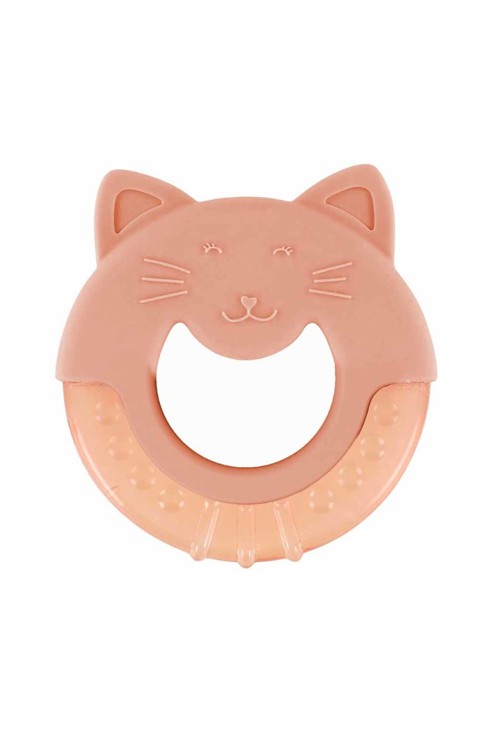 Hochet de dentition réfrigérant chat rose 1