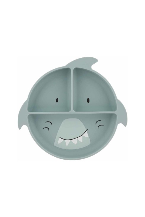 Assiette compatimentée ventousable en silicone requin 1