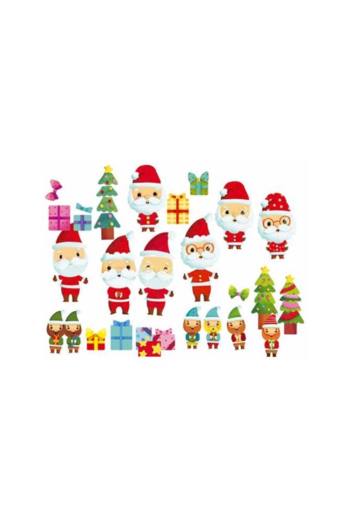 Pochette Avec mes gommettes, je crée de jolis Pères Noël, sapins...