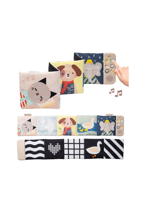 Livre tissu sonore apaisant double face TAF TOYS 2