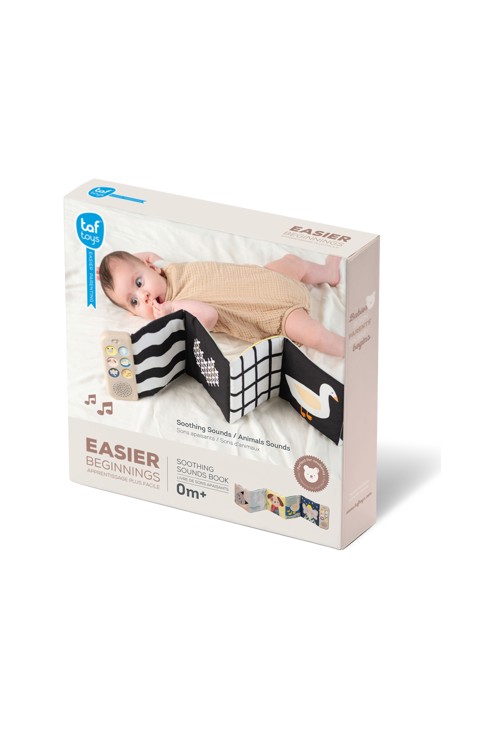 Livre tissu sonore apaisant double face TAF TOYS