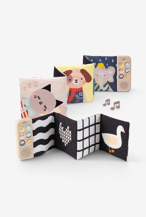 TAF TOYS Doppelseitiges Stoffbuch mit beruhigenden Klängen 1