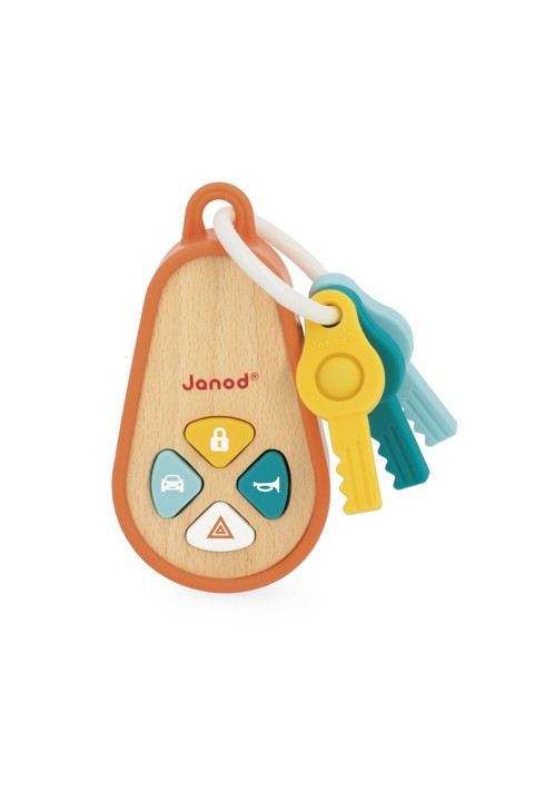 Trousseau de clés sonores en bois et silicone 1