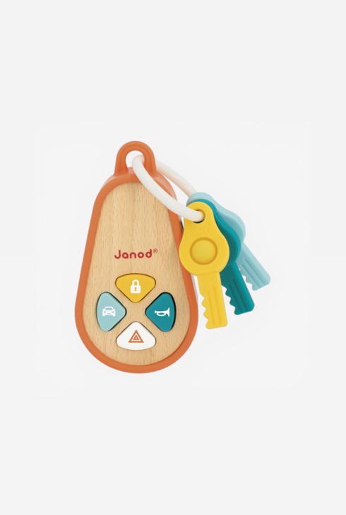 Trousseau de clés sonores en bois et silicone 1