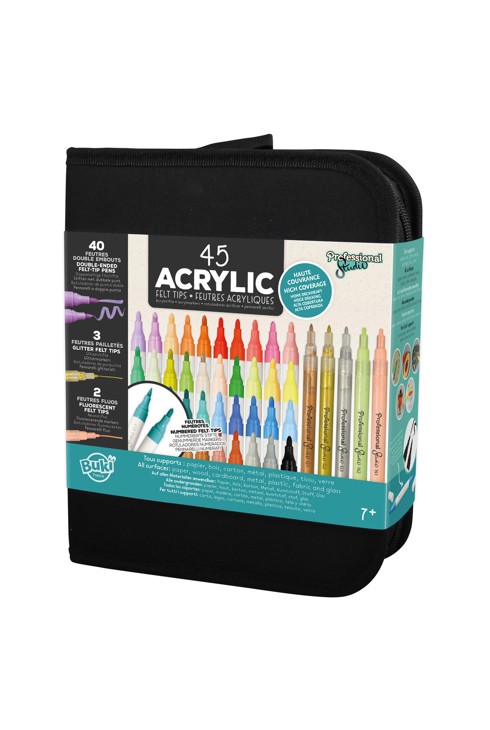 Trousse de 45 feutres acryliques Buki 1