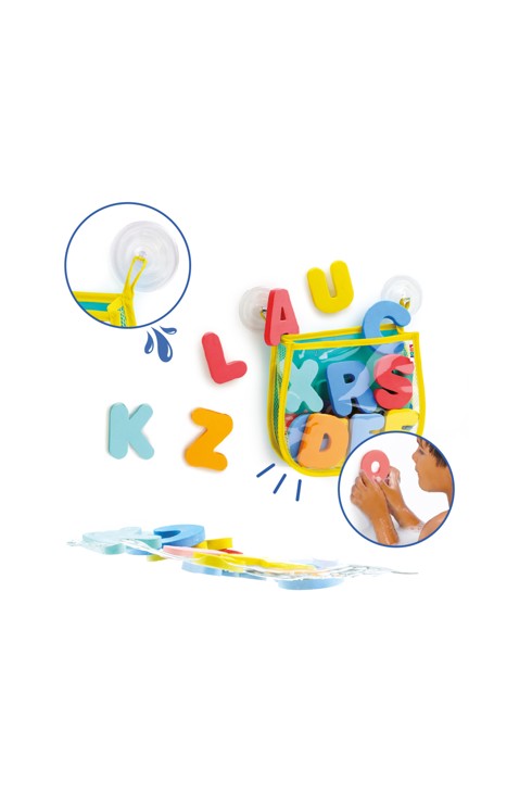 Jeu de bain alphabet en mousse avec filet de rangement 2