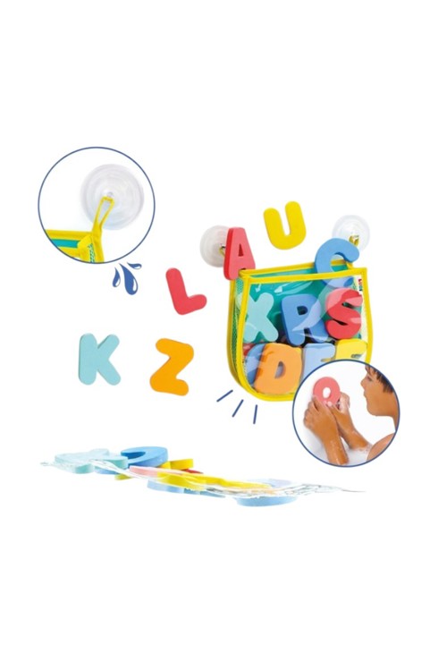 Jeu de bain alphabet en mousse avec filet de rangement 2