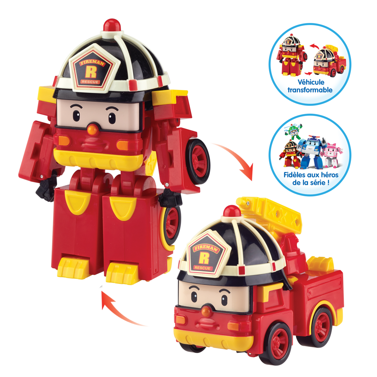 Véhicule transformable 2 en 1 Roy le pompier Robocar